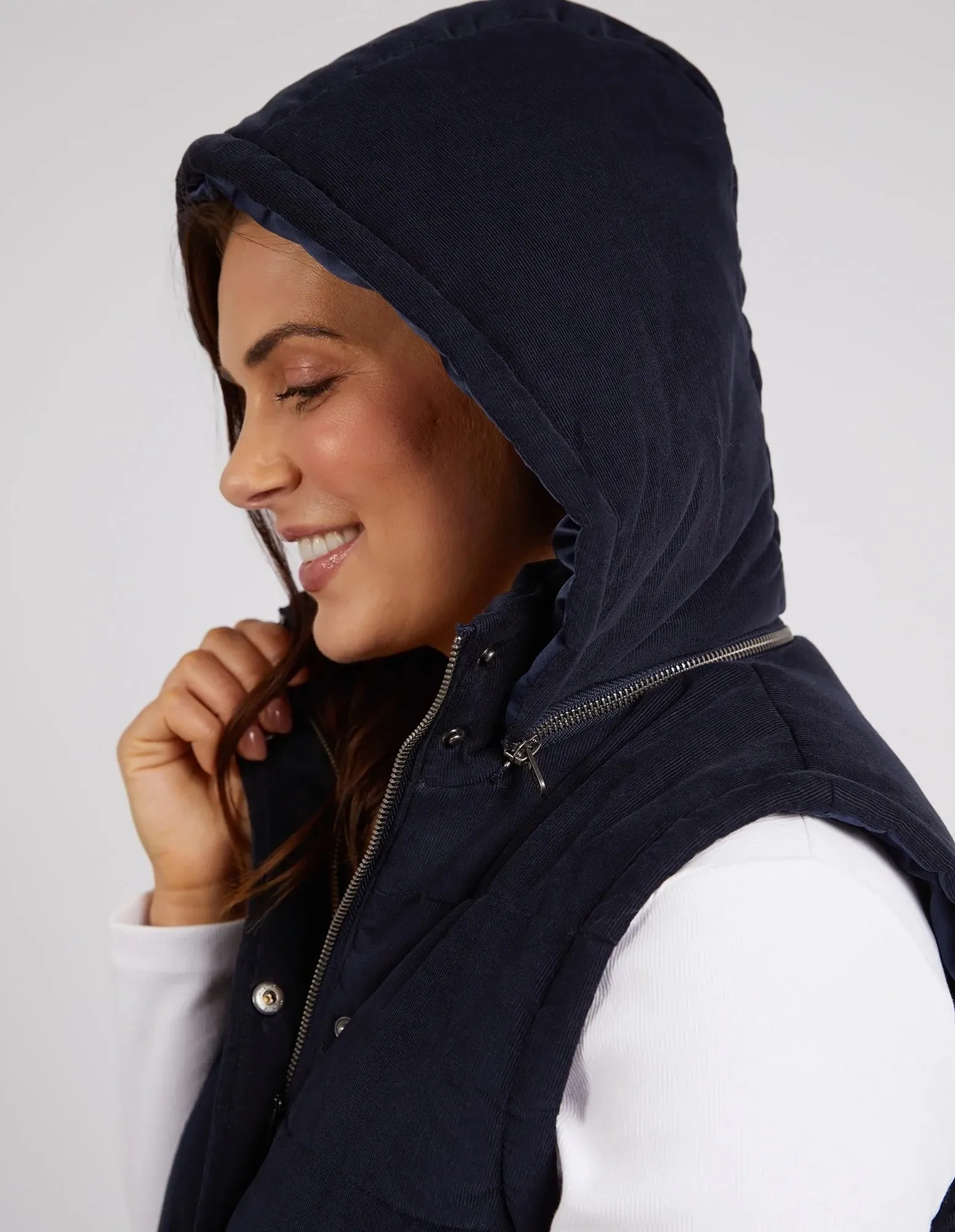 Cord Puffer Vest - Dark Sapphire - Elm Lifestyle