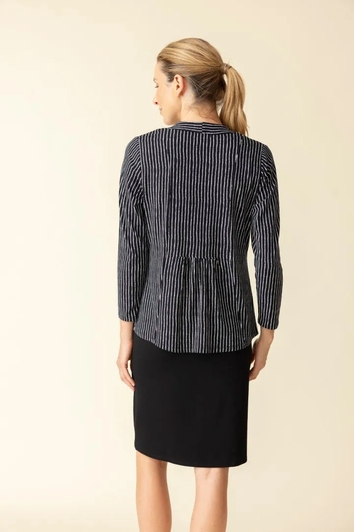 Core Travel Bamboo Shirred Back Open Front Jacket