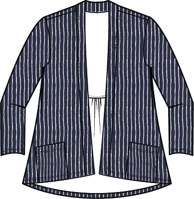 Core Travel Bamboo Shirred Back Open Front Jacket