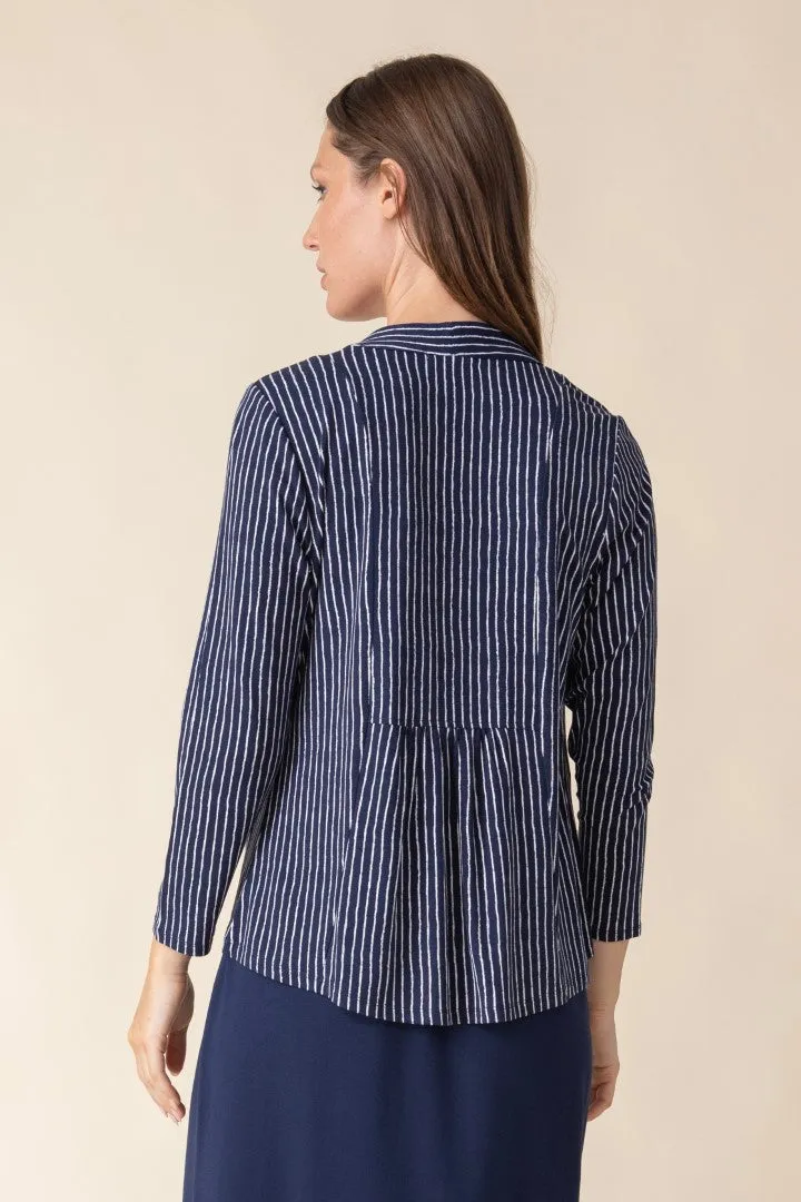 Core Travel Bamboo Shirred Back Open Front Jacket