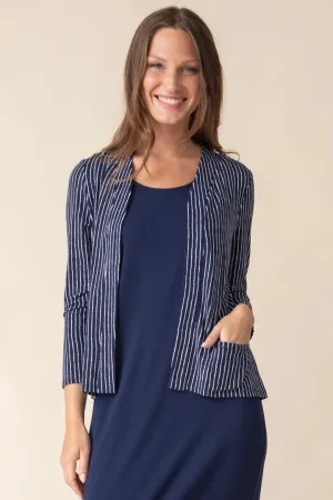 Core Travel Bamboo Shirred Back Open Front Jacket