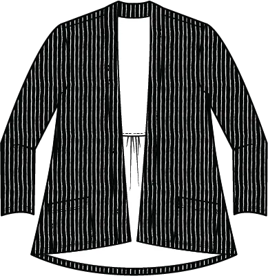 Core Travel Bamboo Shirred Back Open Front Jacket