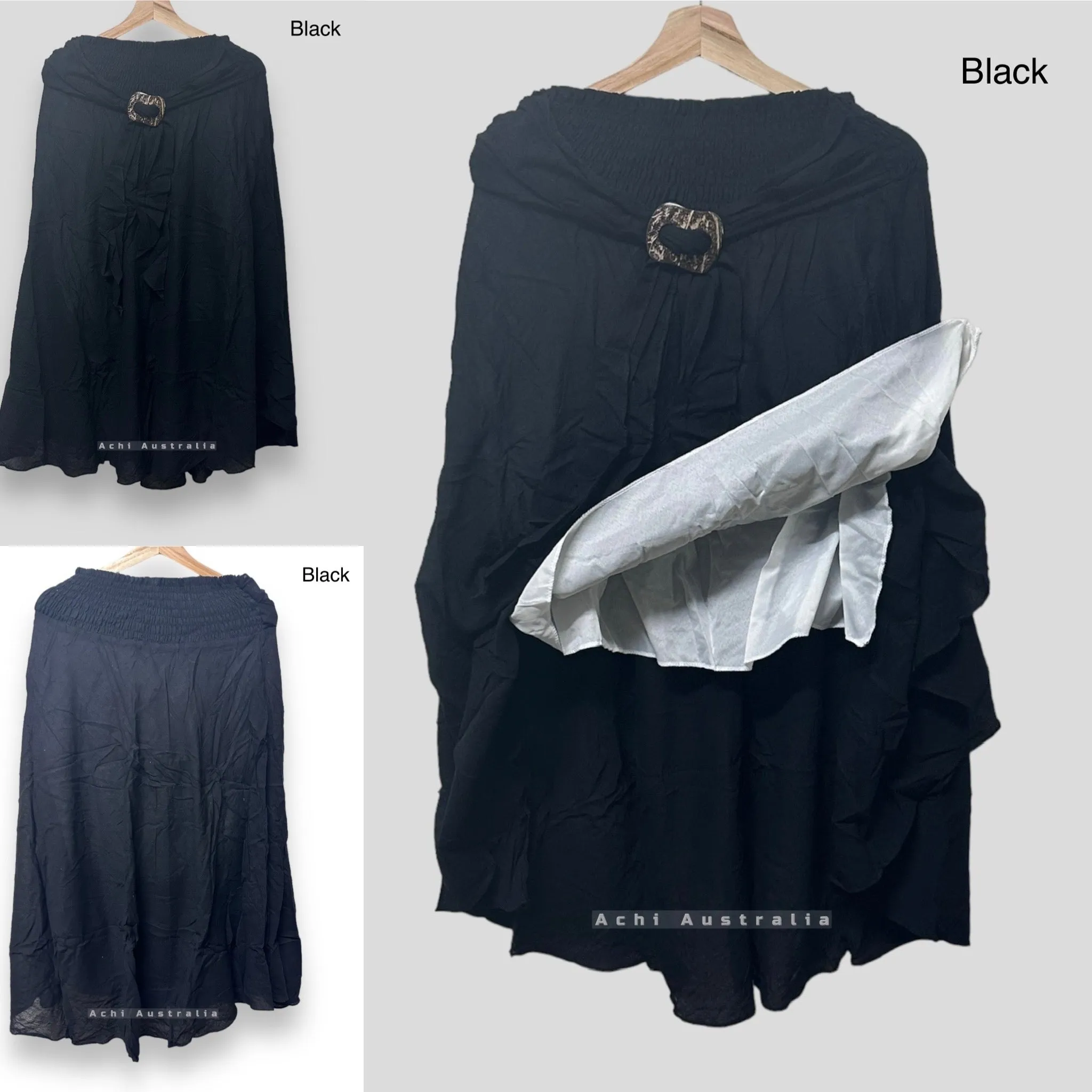 Cotton Skirt with coconut buckle