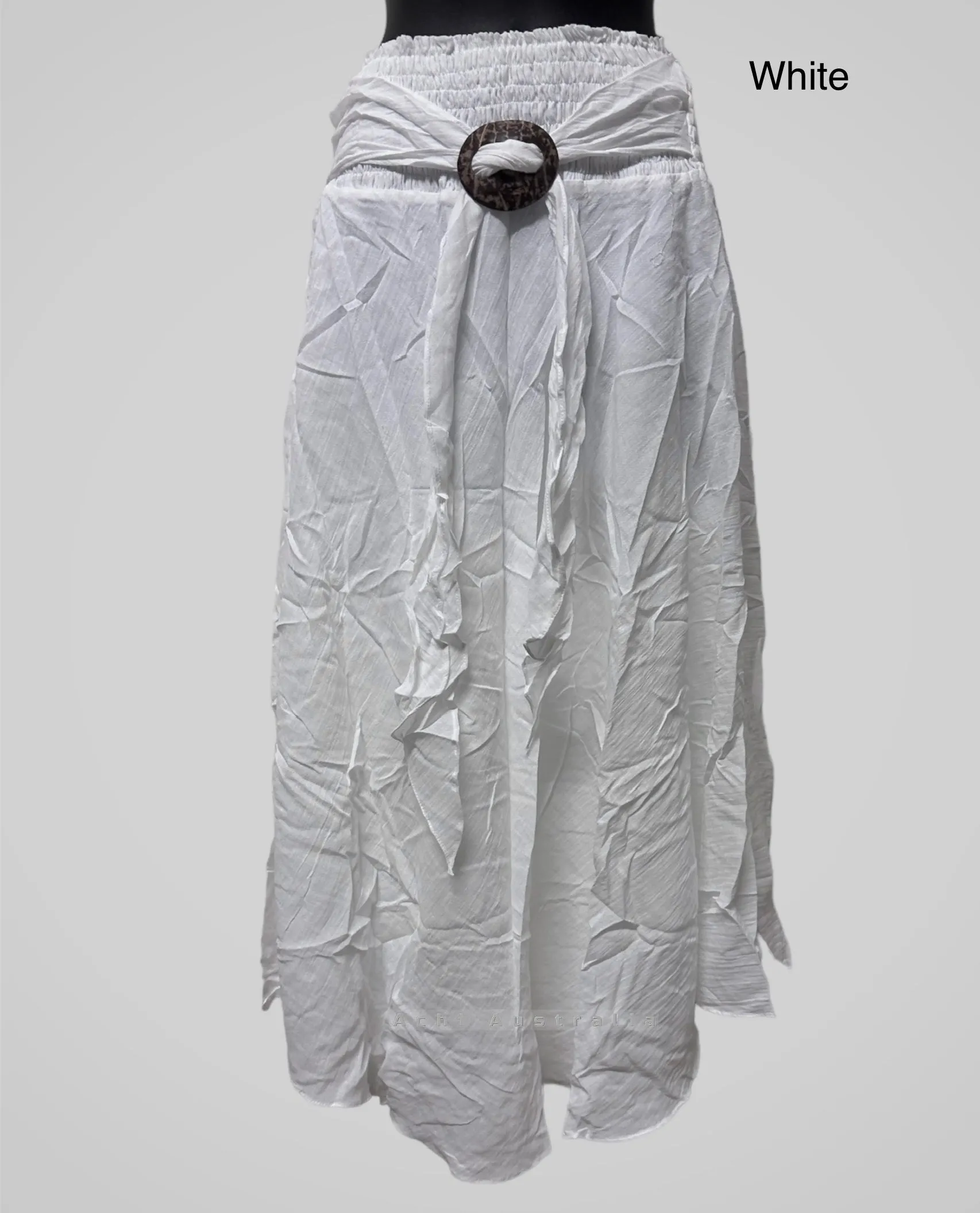 Cotton Skirt with coconut buckle