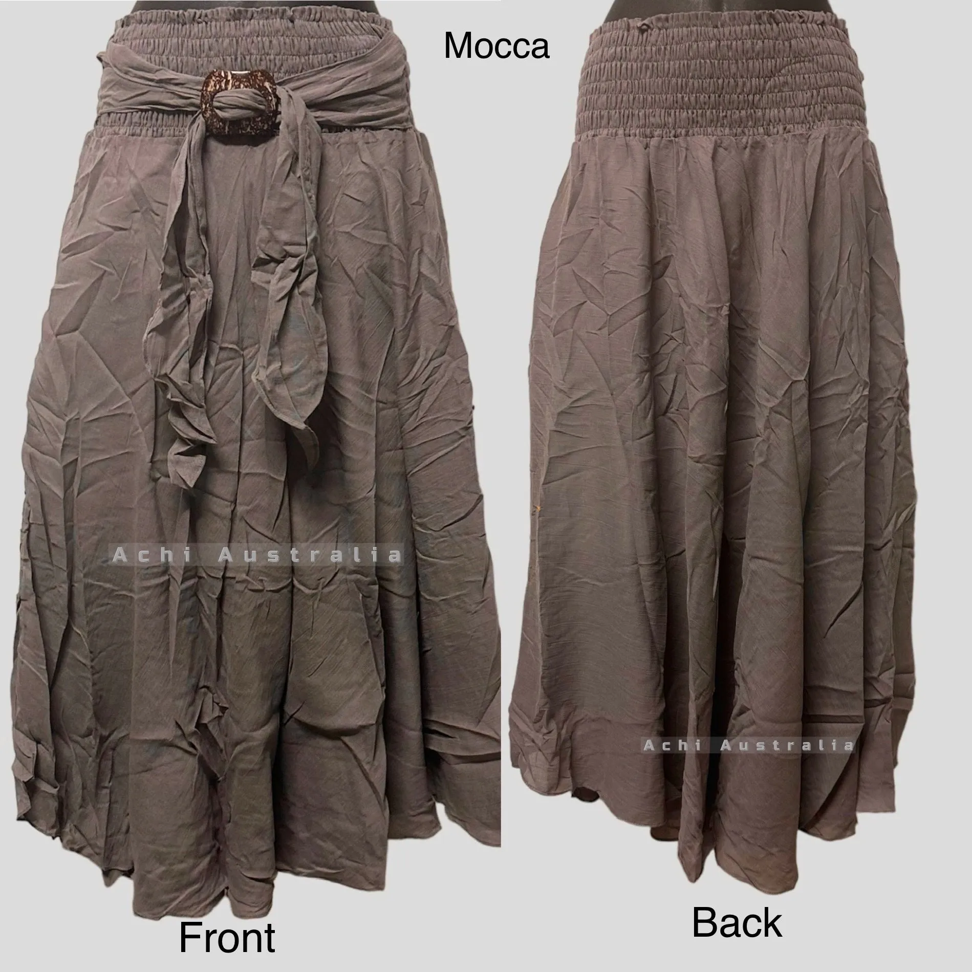 Cotton Skirt with coconut buckle
