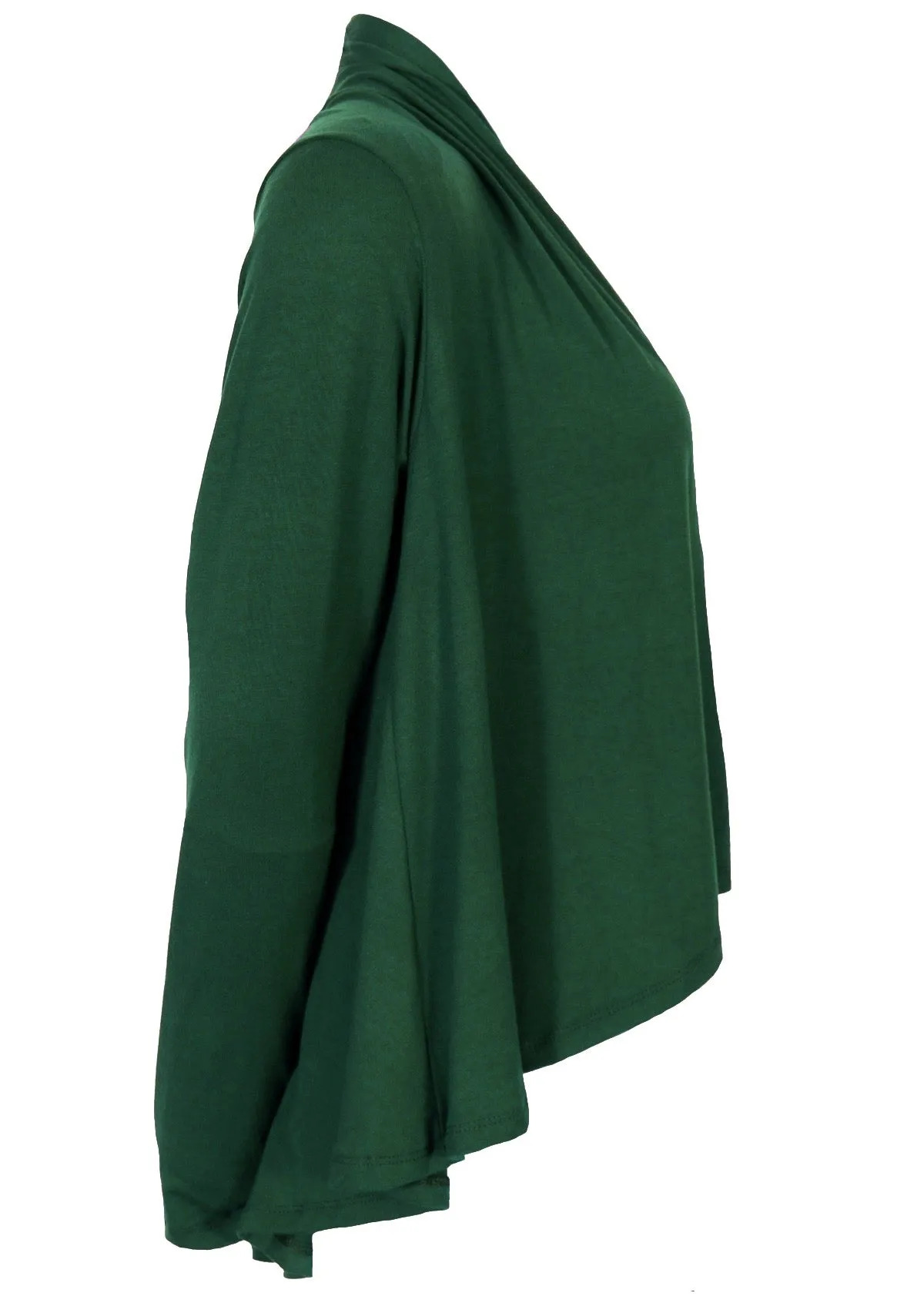 Cropped Waterfall Cardi Dark Forest Green