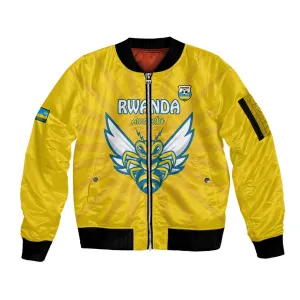 Custom Afro Rwanda Football Sleeve Zip Bomber Jacket Go Wasps LT15