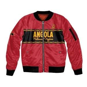 Custom Angola Football Sleeve Zip Bomber Jacket Viva Palancas Negras LT15