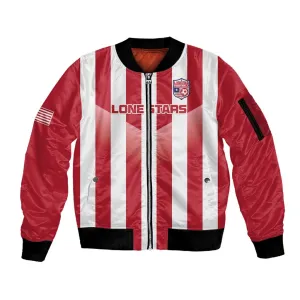 Custom Liberia Football Sleeve Zip Bomber Jacket The Lone Stars Sporty Style LT15