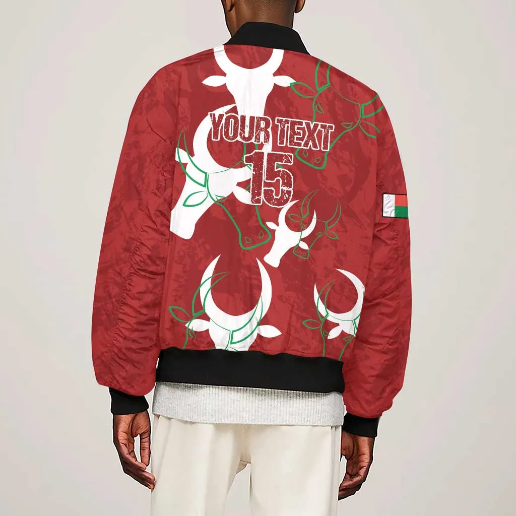 Custom Madagascar Football Sleeve Zip Bomber Jacket Allez Barea LT15