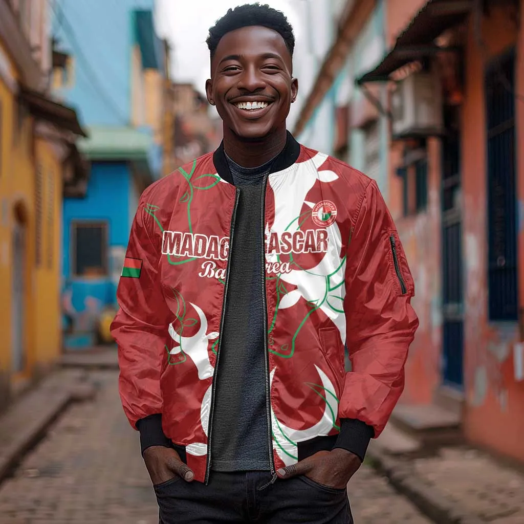 Custom Madagascar Football Sleeve Zip Bomber Jacket Allez Barea LT15