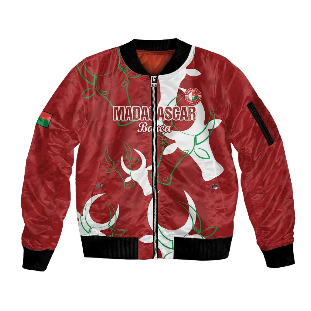 Custom Madagascar Football Sleeve Zip Bomber Jacket Allez Barea LT15