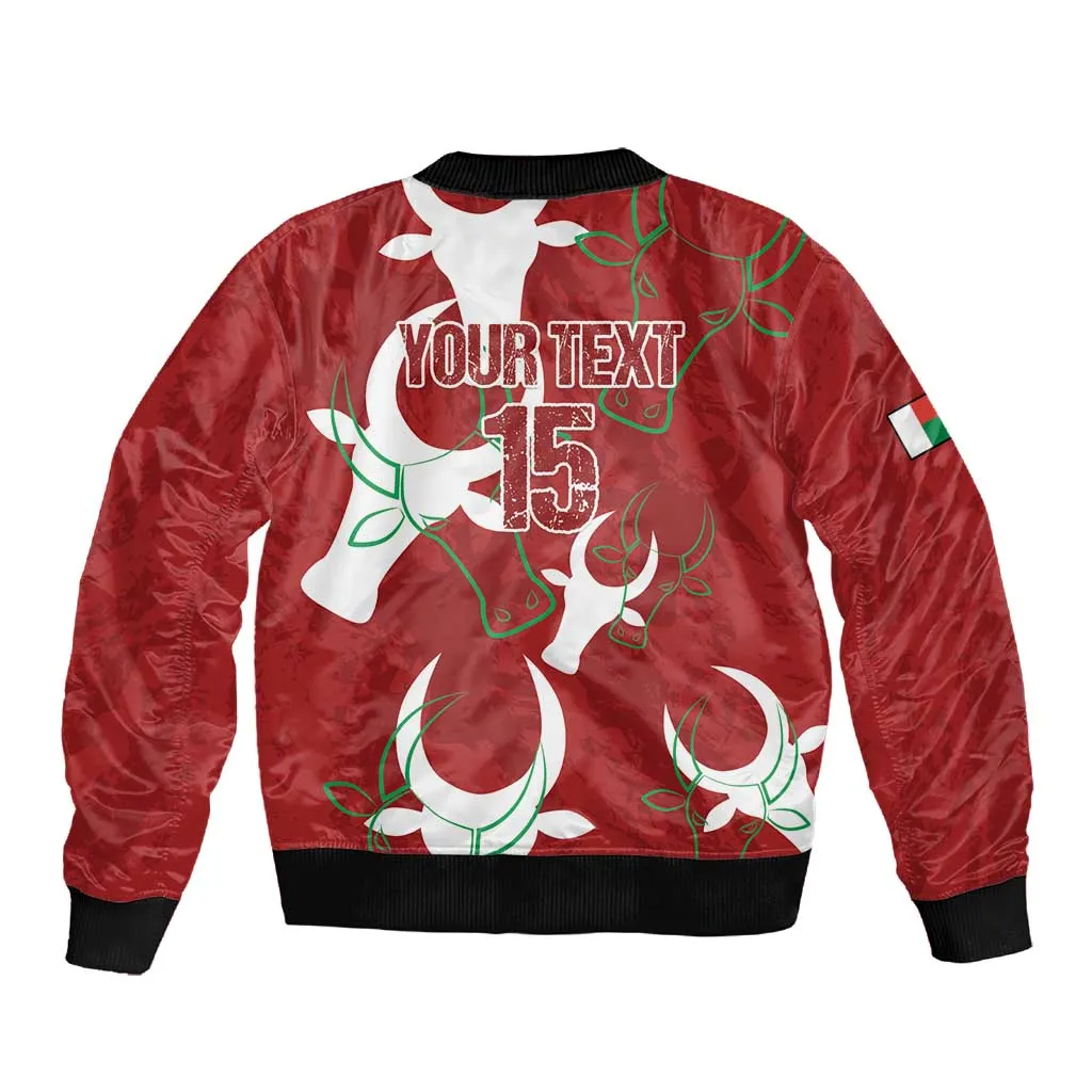 Custom Madagascar Football Sleeve Zip Bomber Jacket Allez Barea LT15