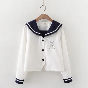 CUTE BUNNY EMBROIDERED BOW TOP/SKIRT UB2787