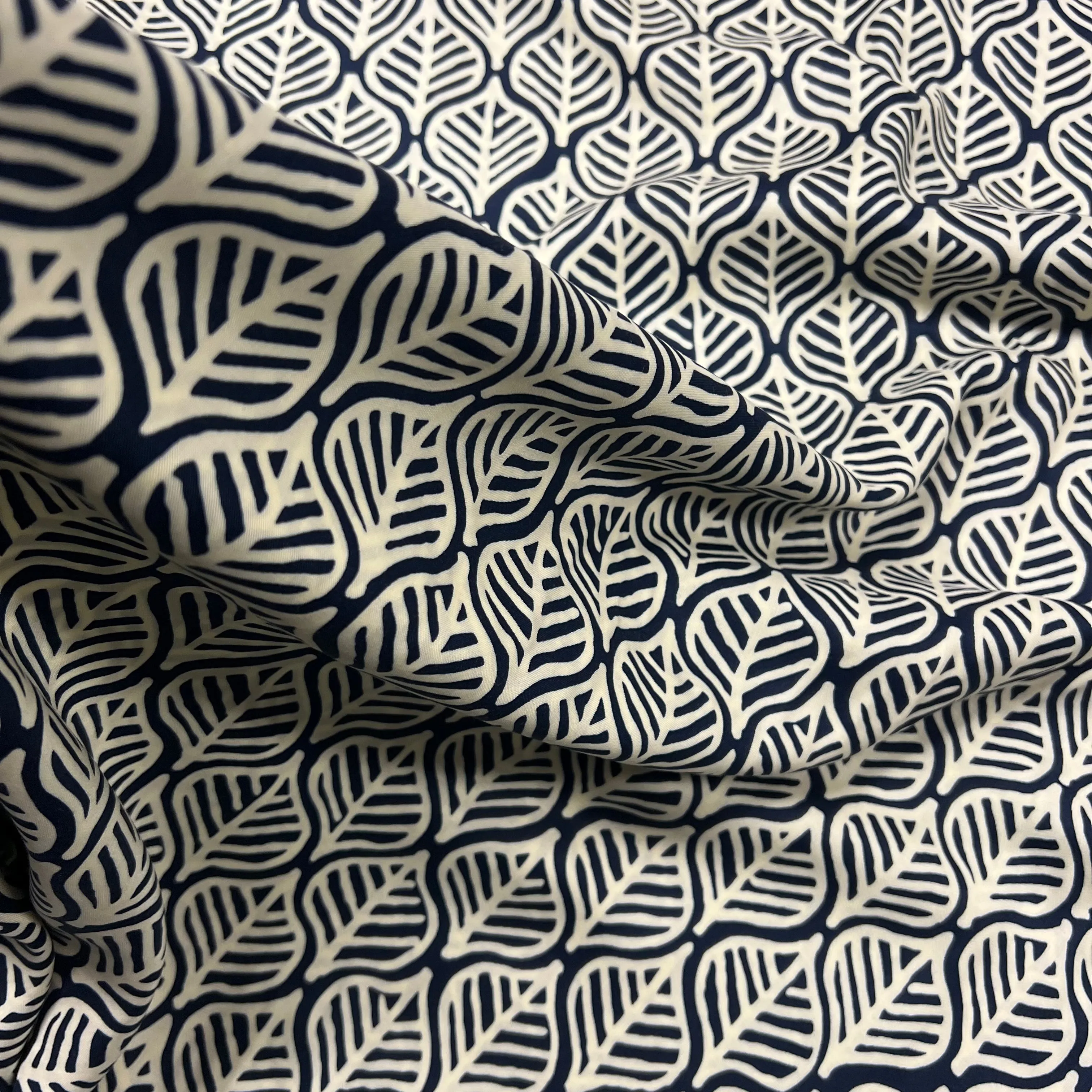 Dean Leaf Viscose - Navy