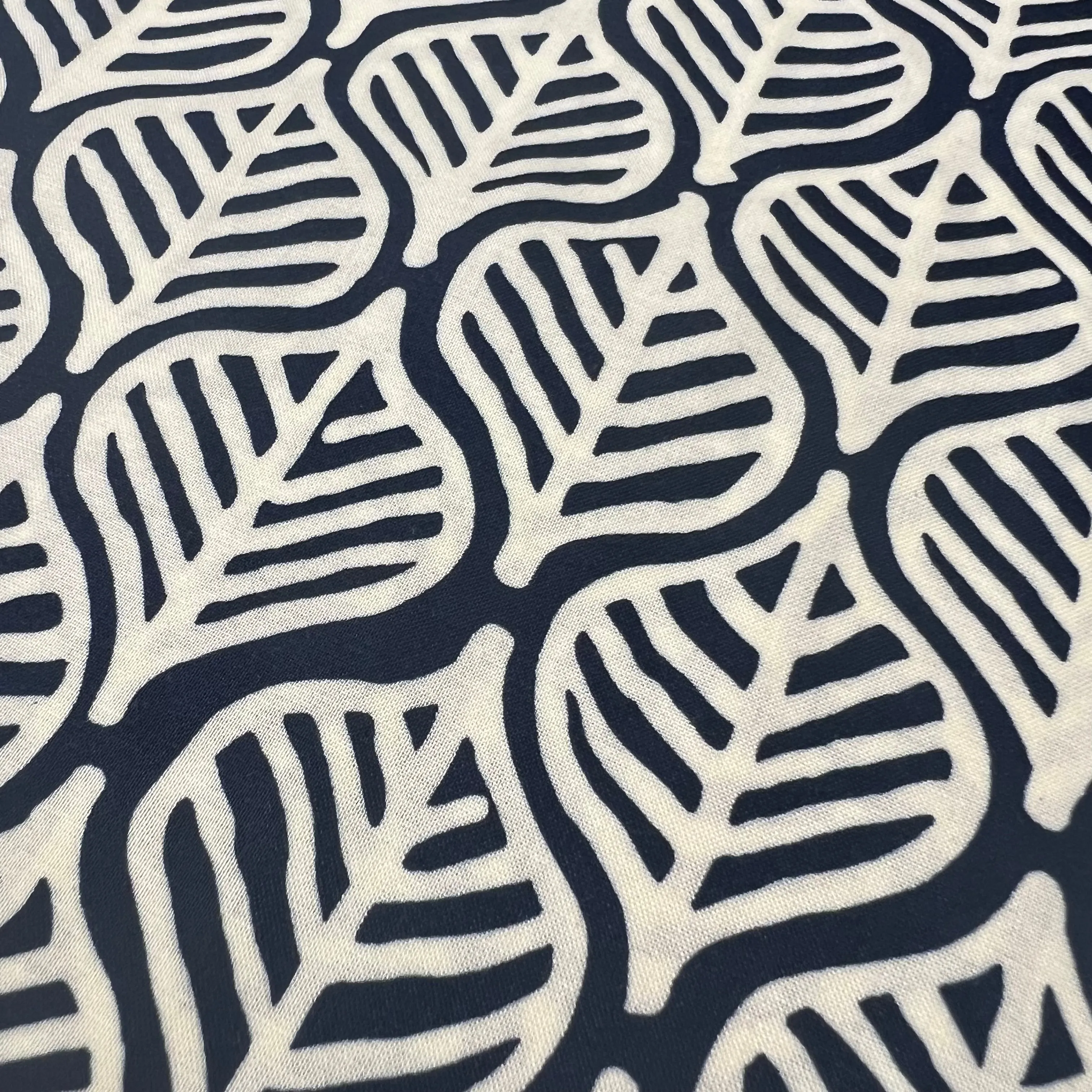 Dean Leaf Viscose - Navy
