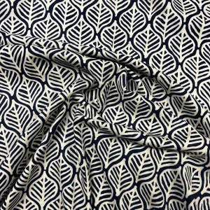 Dean Leaf Viscose - Navy