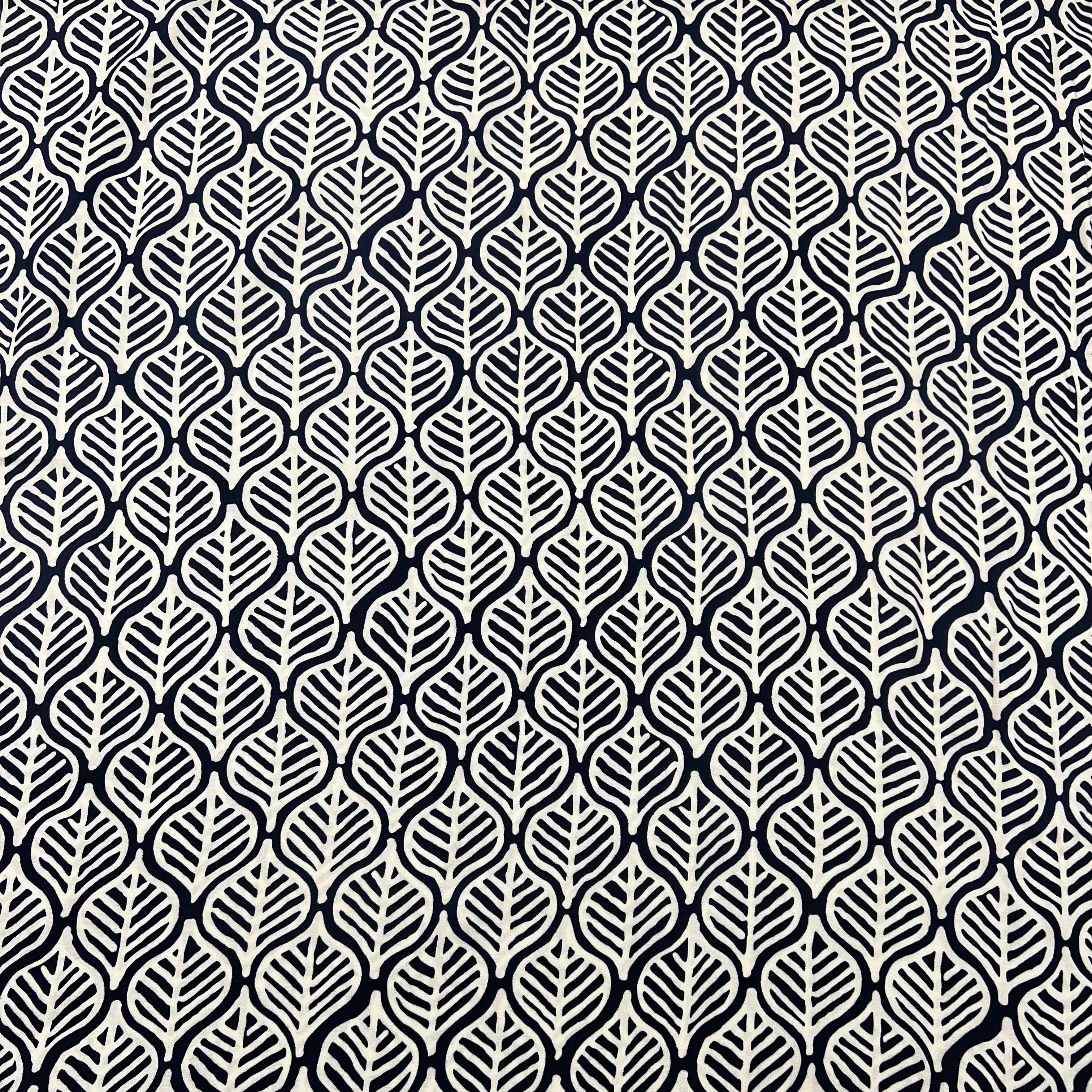 Dean Leaf Viscose - Navy