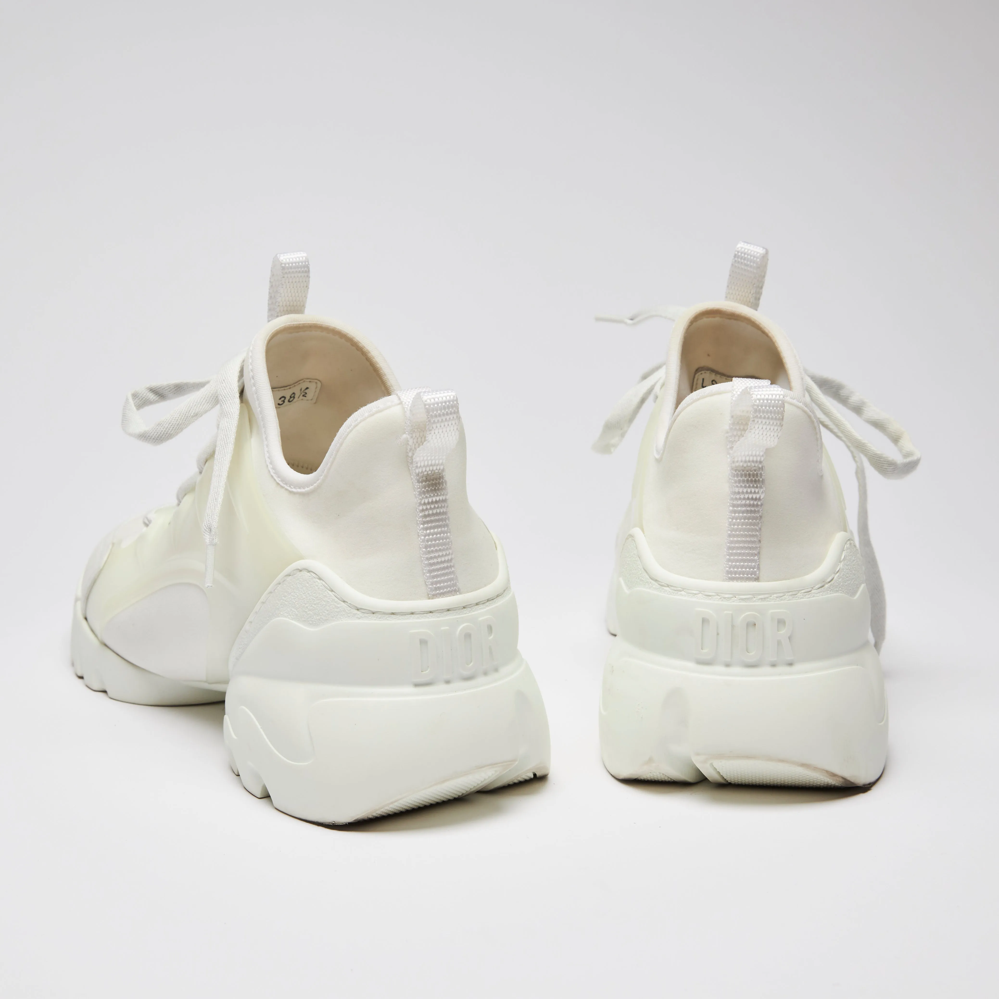 Dior D-Connect White Technical Fabric Sneakers Size 38.5