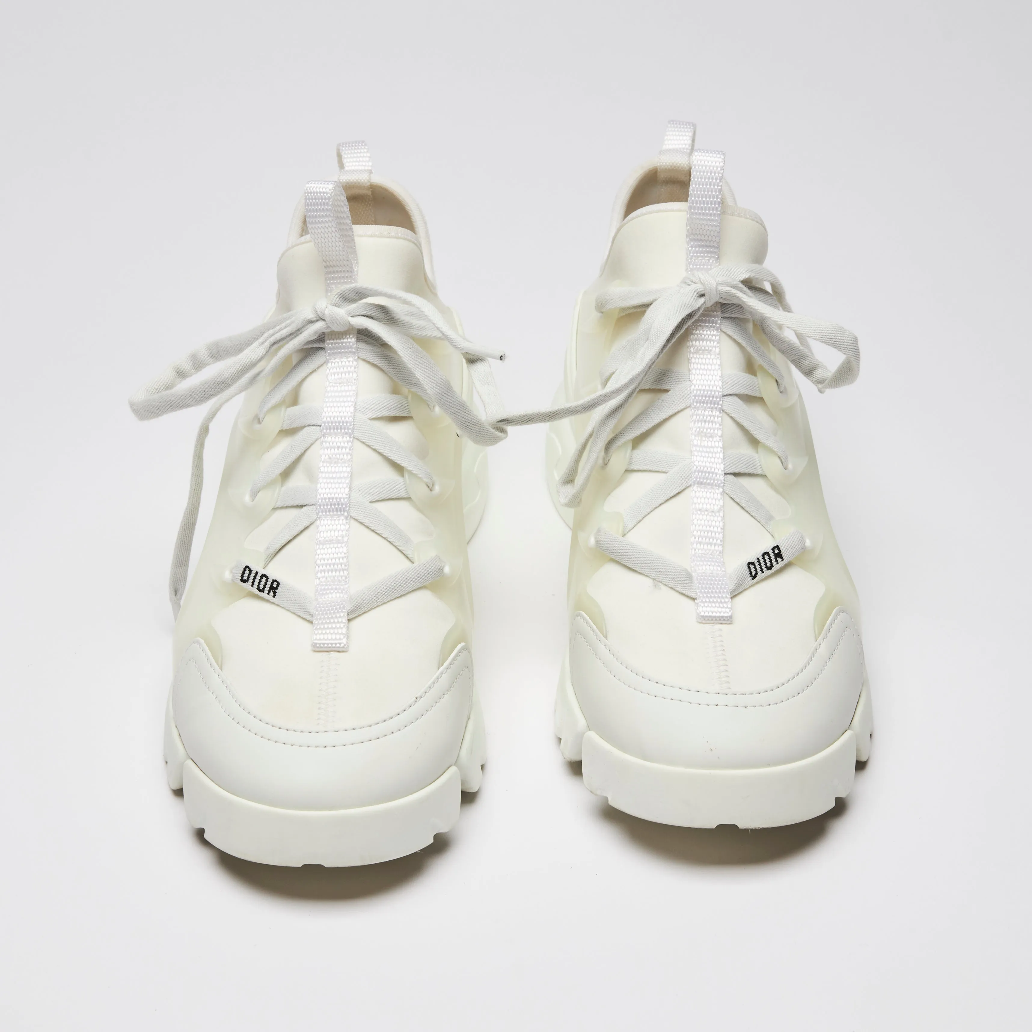 Dior D-Connect White Technical Fabric Sneakers Size 38.5