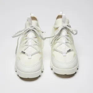Dior D-Connect White Technical Fabric Sneakers Size 38.5