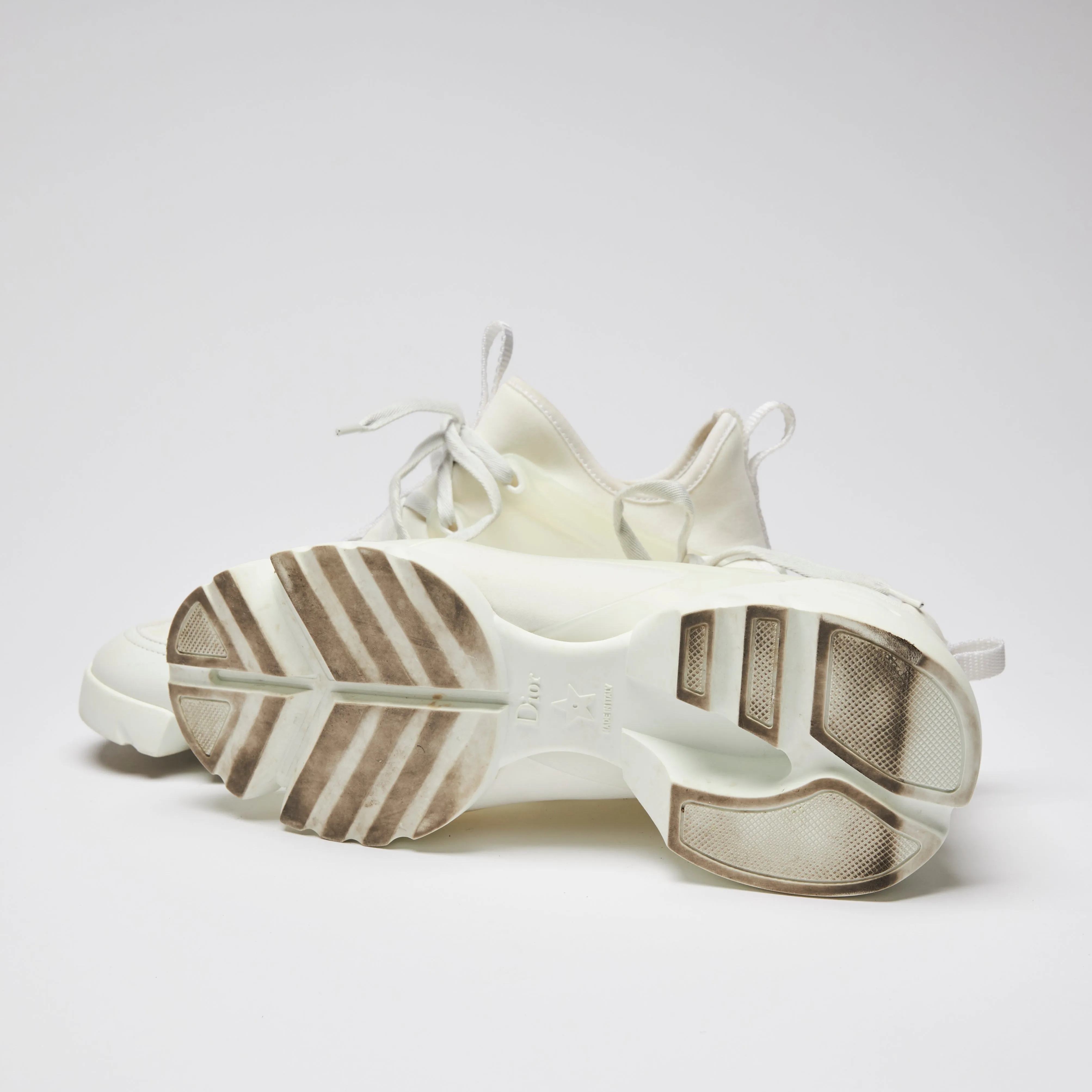 Dior D-Connect White Technical Fabric Sneakers Size 38.5