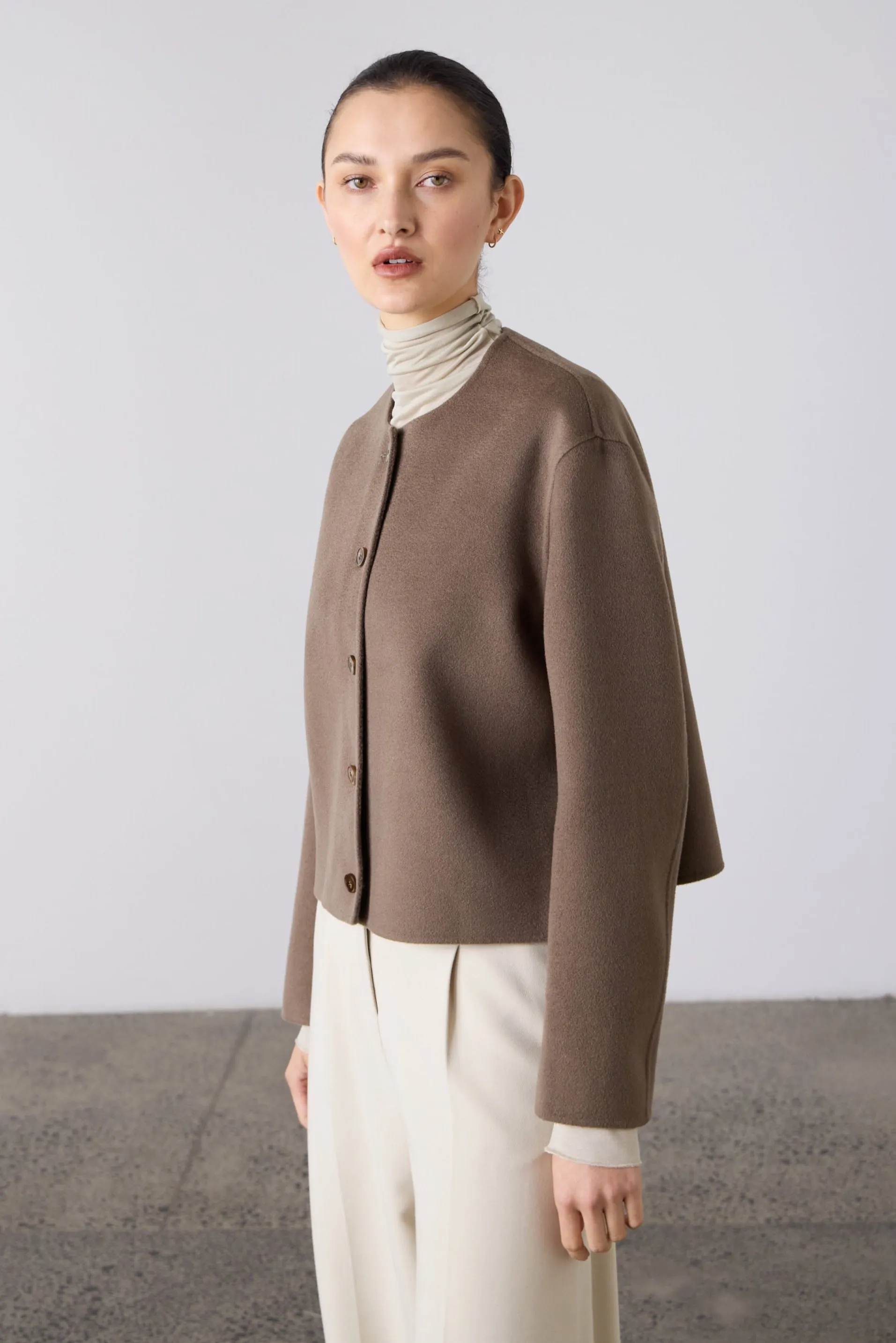 Double Faced Cardi Blazer - Birch