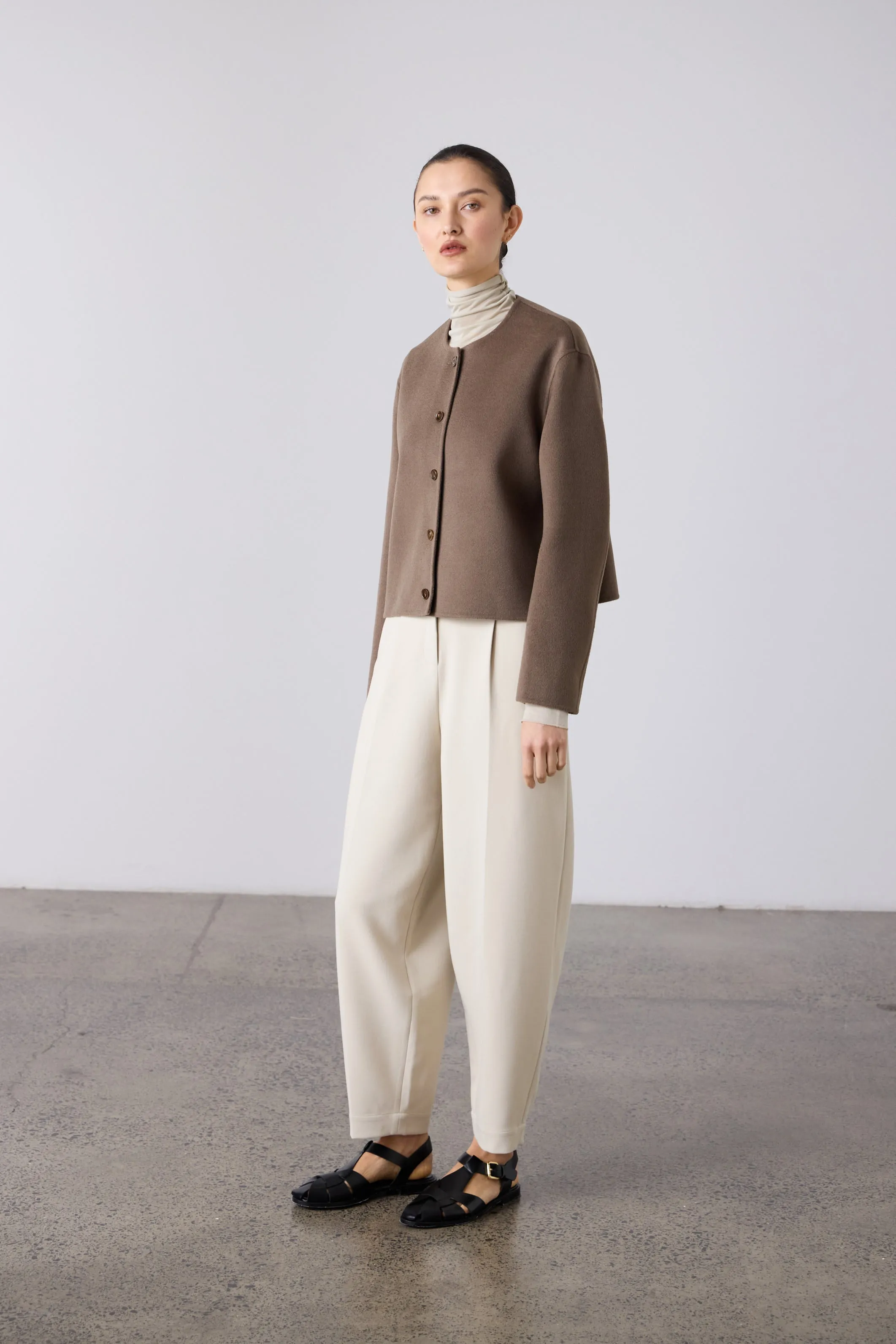 Double Faced Cardi Blazer - Birch