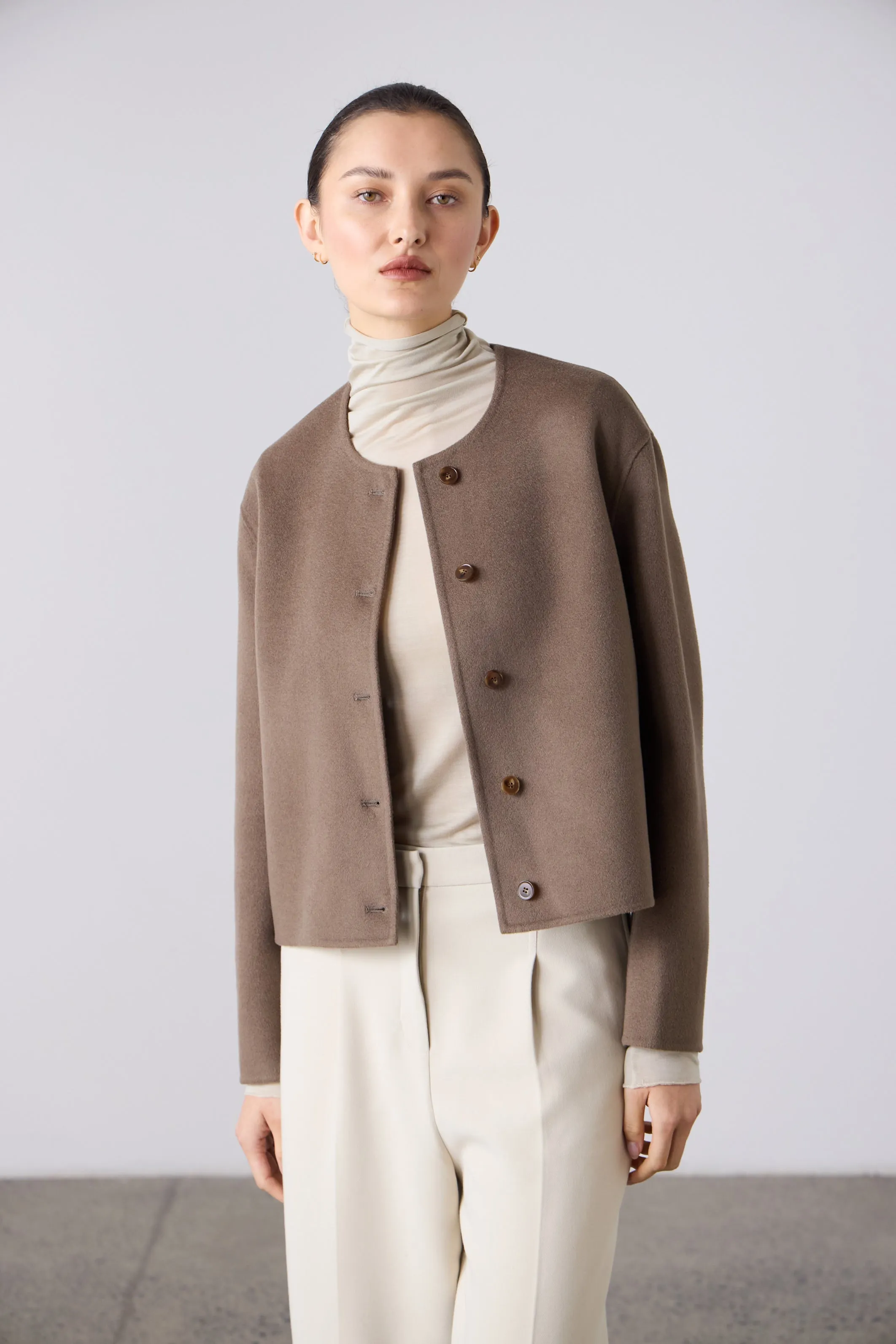 Double Faced Cardi Blazer - Birch