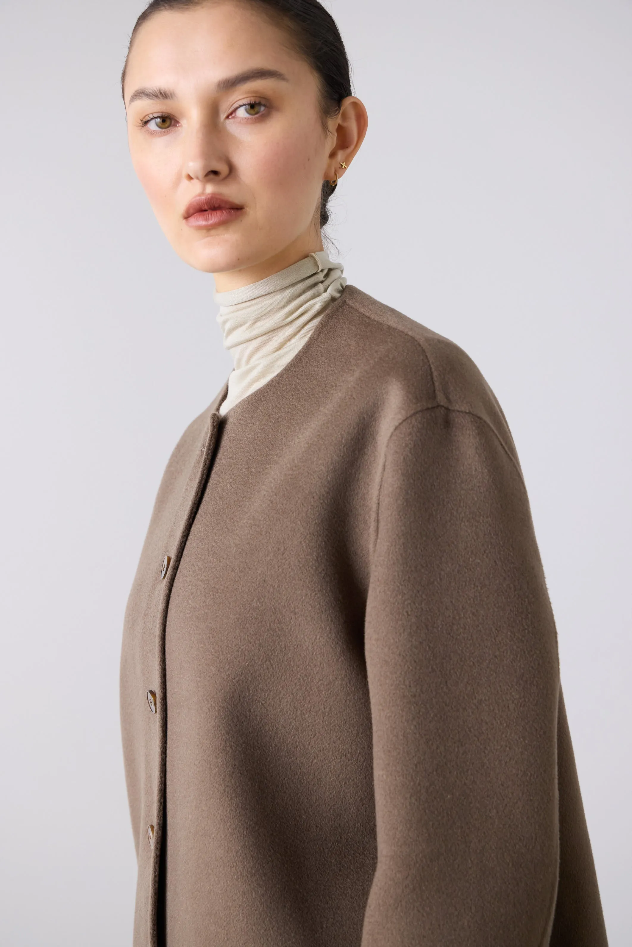 Double Faced Cardi Blazer - Birch