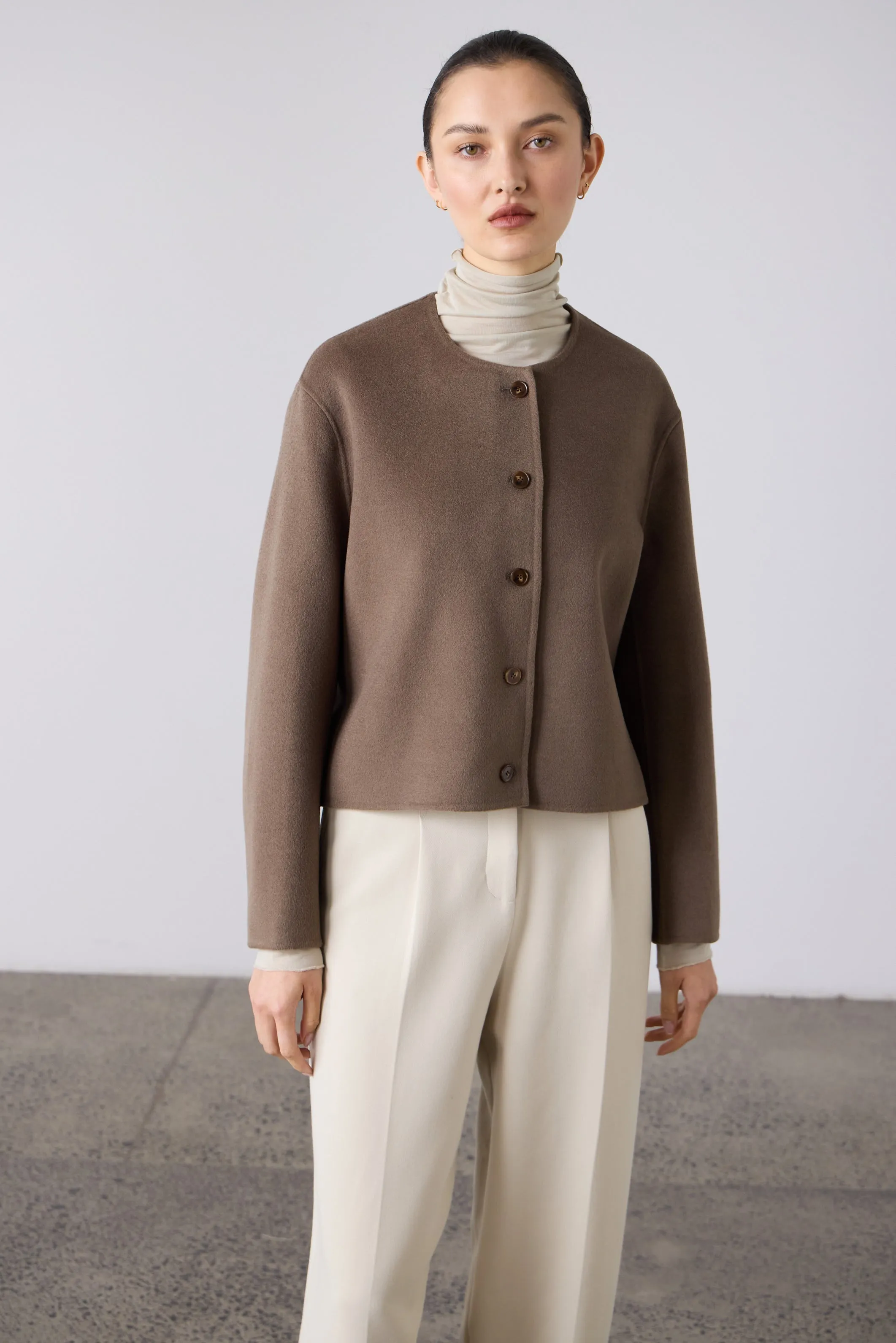 Double Faced Cardi Blazer - Birch