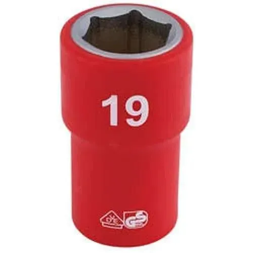 Draper Fully Insulated Vde Socket, 1/2" Sq. Dr., 19Mm Dr-31880