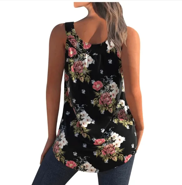 Emily – Boho Floral Layered Hem Cami Top