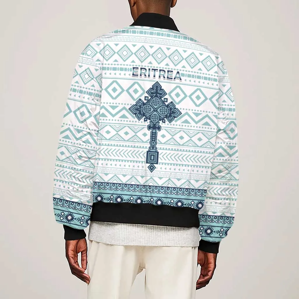 Eritrea Sleeve Zip Bomber Jacket African Pattern - Habesha Style LT15