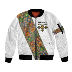 Ethiopia Saba Kemis Sash Style Sleeve Zip Bomber Jacket LT15