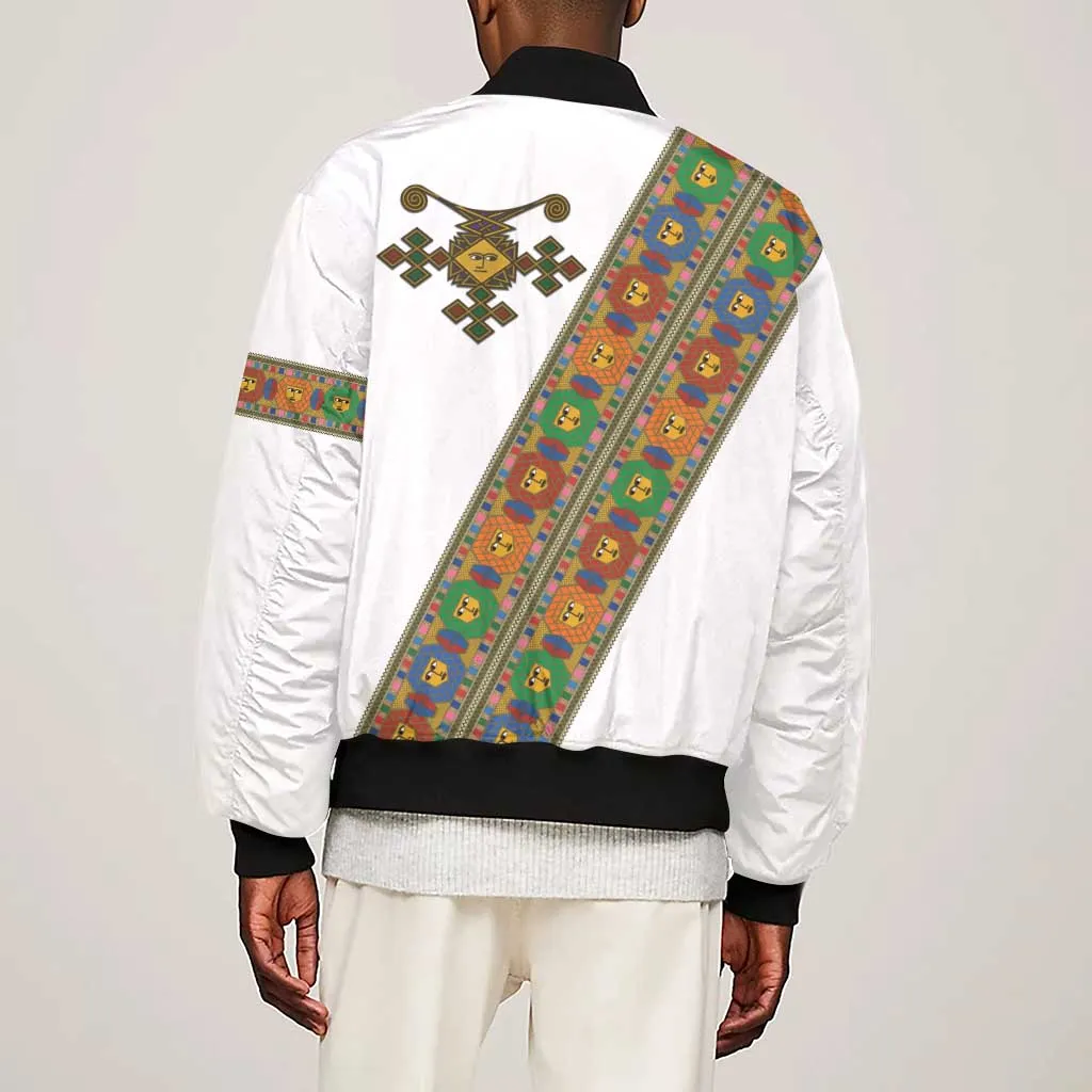 Ethiopia Saba Kemis Sash Style Sleeve Zip Bomber Jacket LT15