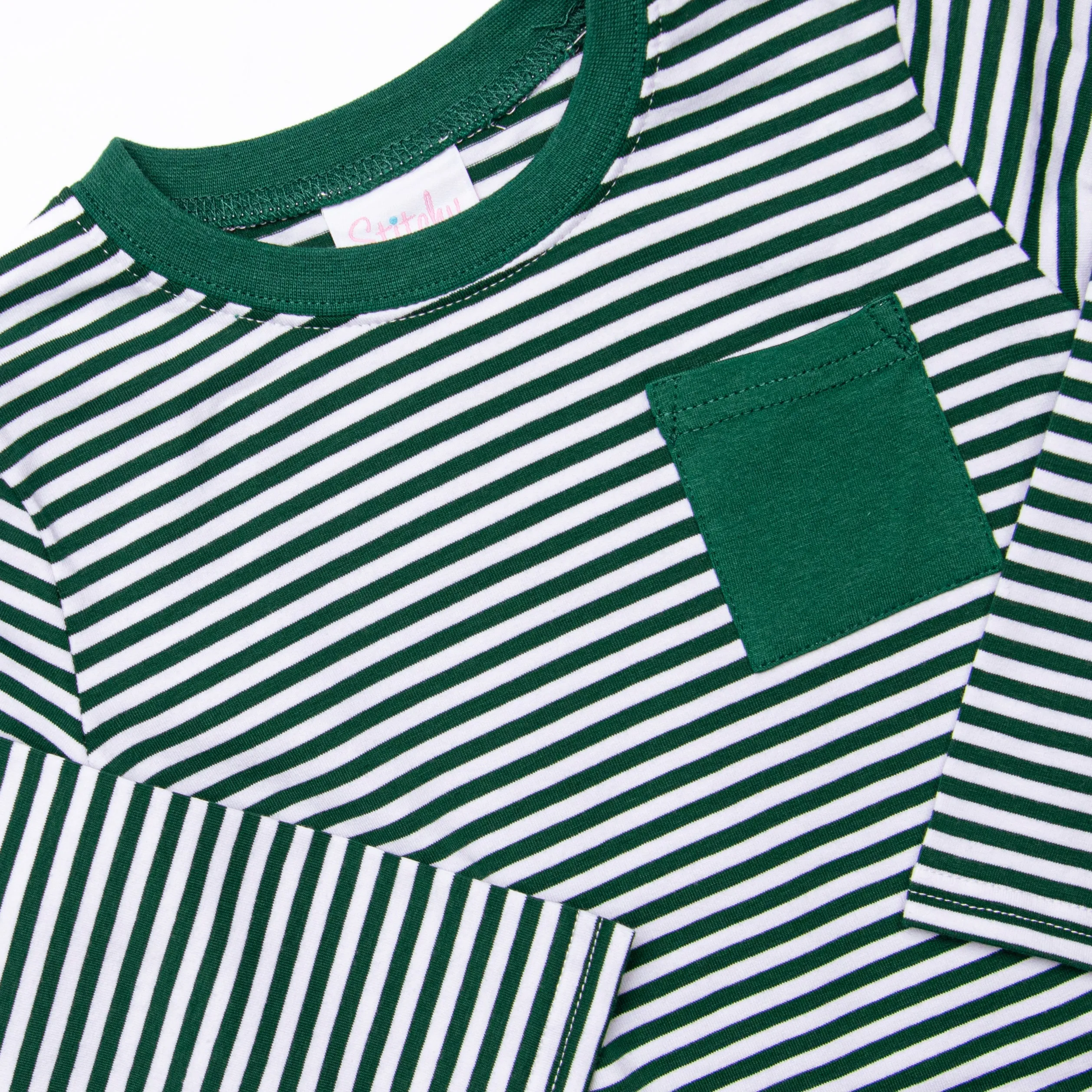 Evan Pant Set, Hunter Green Stripe