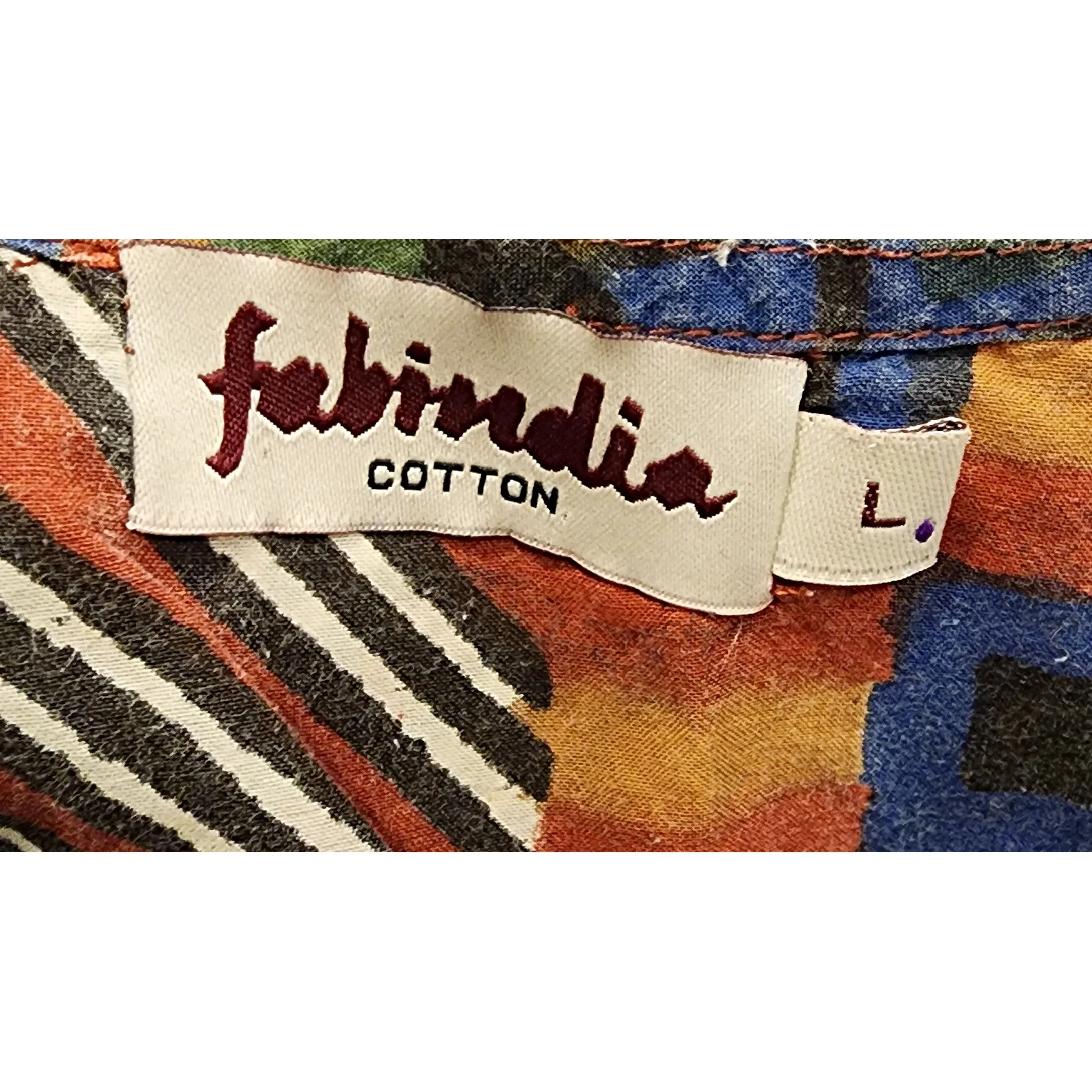 Fabrindia Vinage early 90s colourful print sleeveless top size L (best fits size 12)