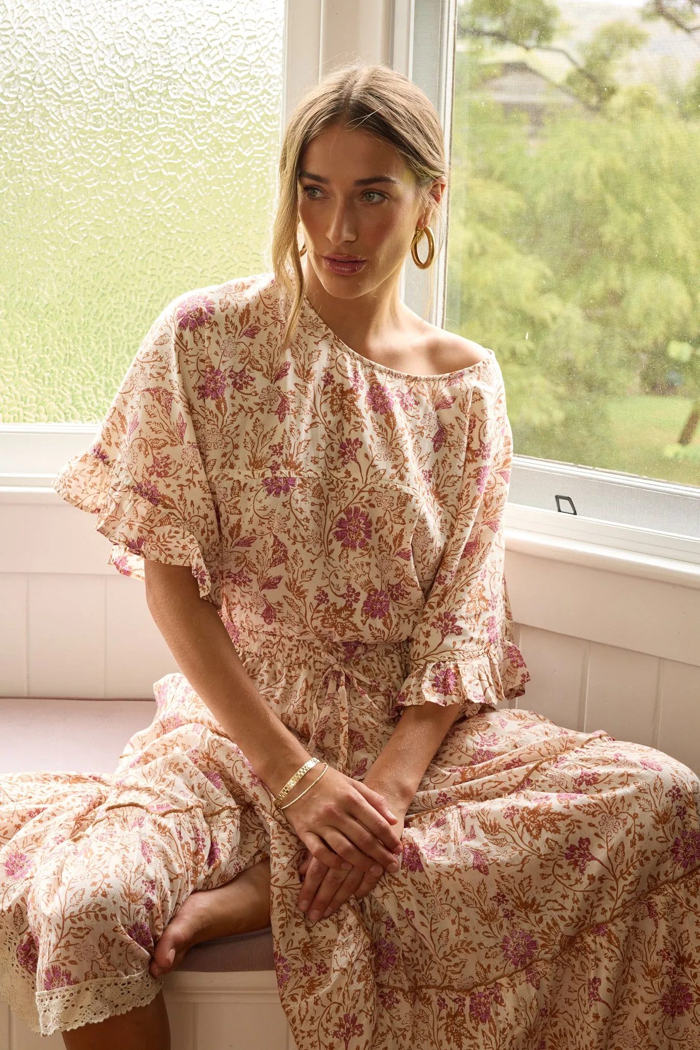 Fae Top Meander Print
