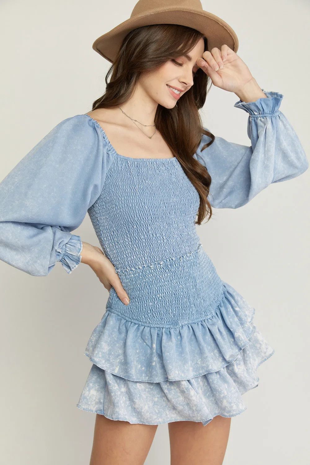FEELING BLUE ACID WASH SKIRT