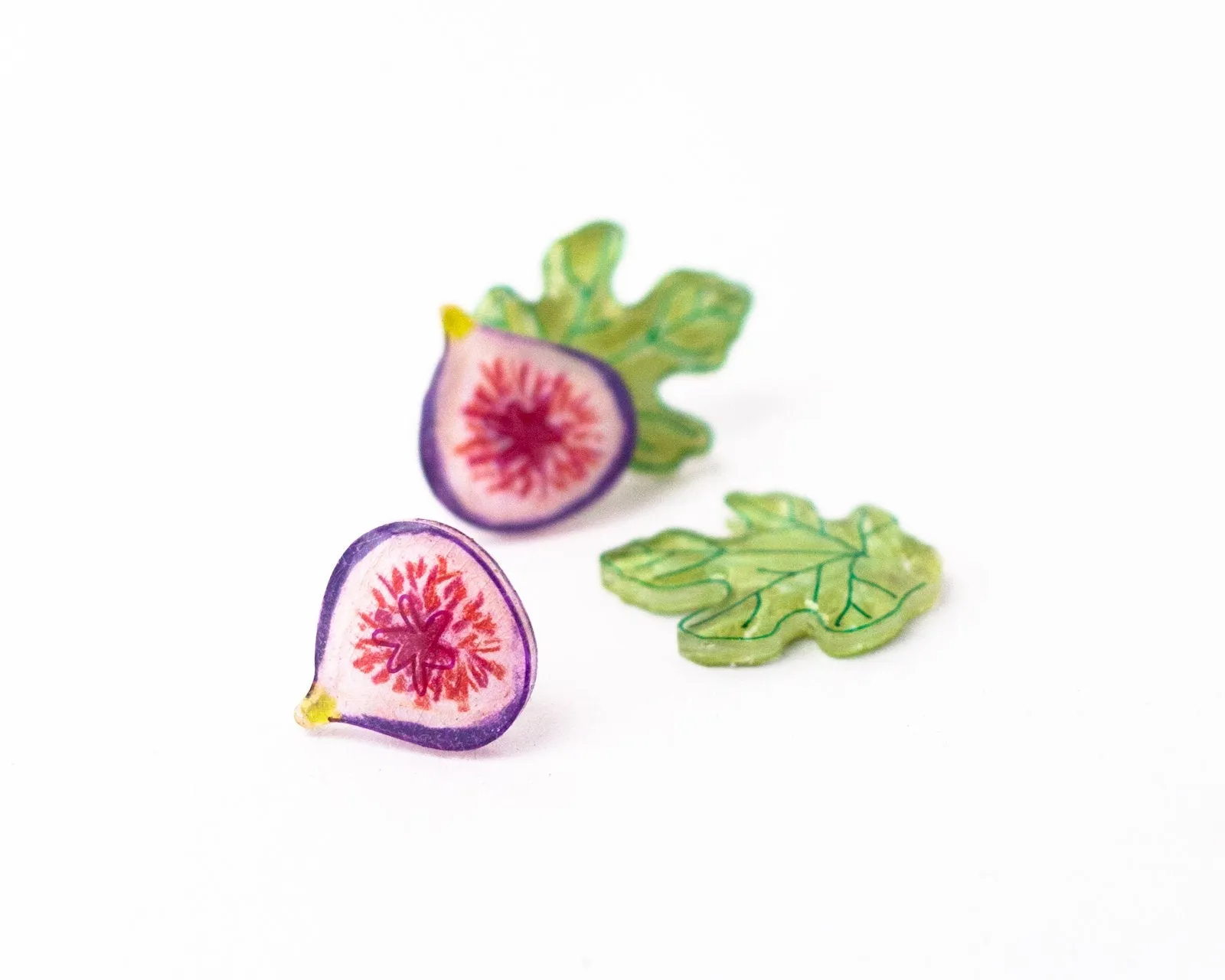 Fig Statement Earrings with Leaf Ear Jackets