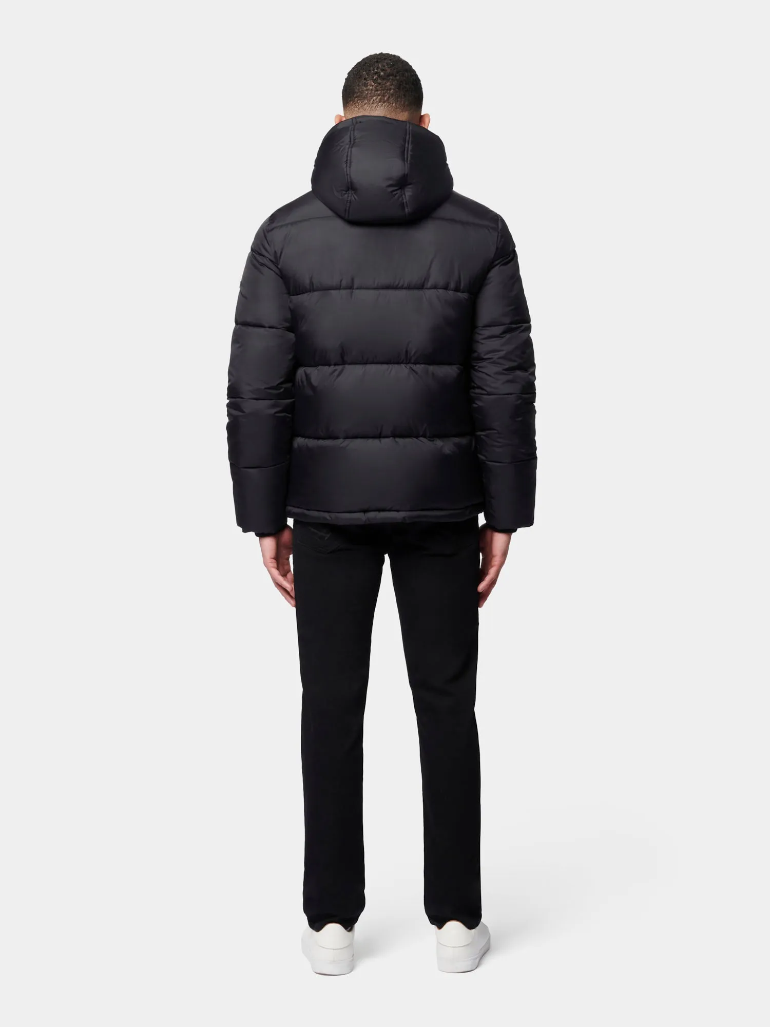 Flyers Mens Wide Baffle Puffer Jacket Black