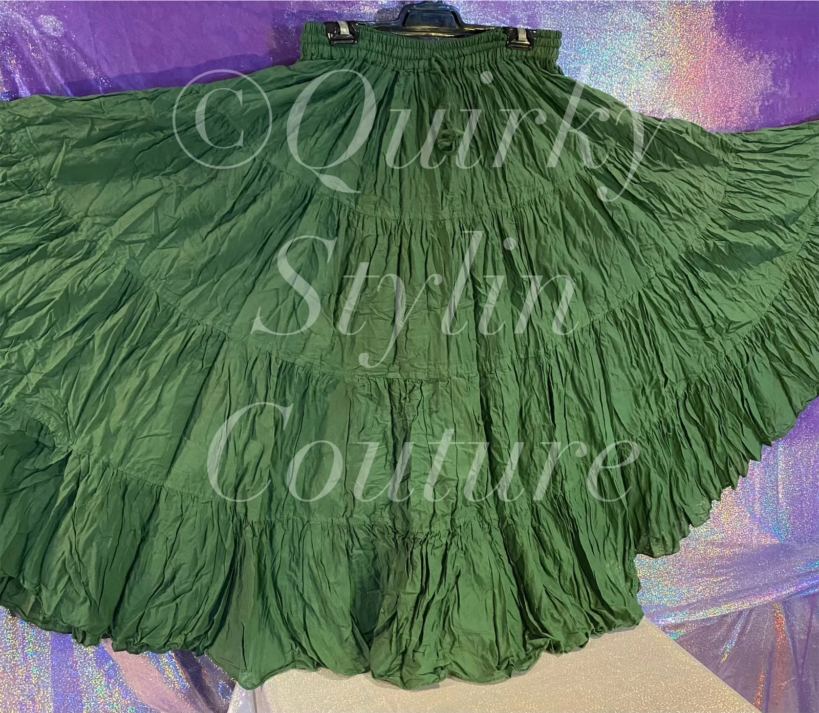 Forest Green Renaissance steampunk gothic cotton boho tribal Maxi Long Skirt -Size 10-22 - Plus size