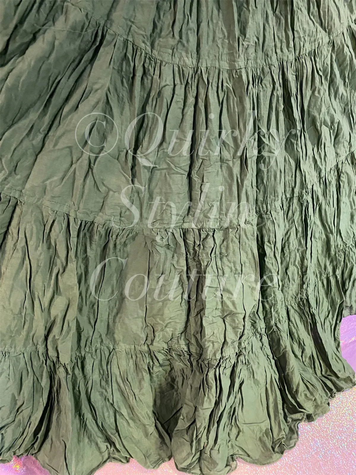 Forest Green Renaissance steampunk gothic cotton boho tribal Maxi Long Skirt -Size 10-22 - Plus size