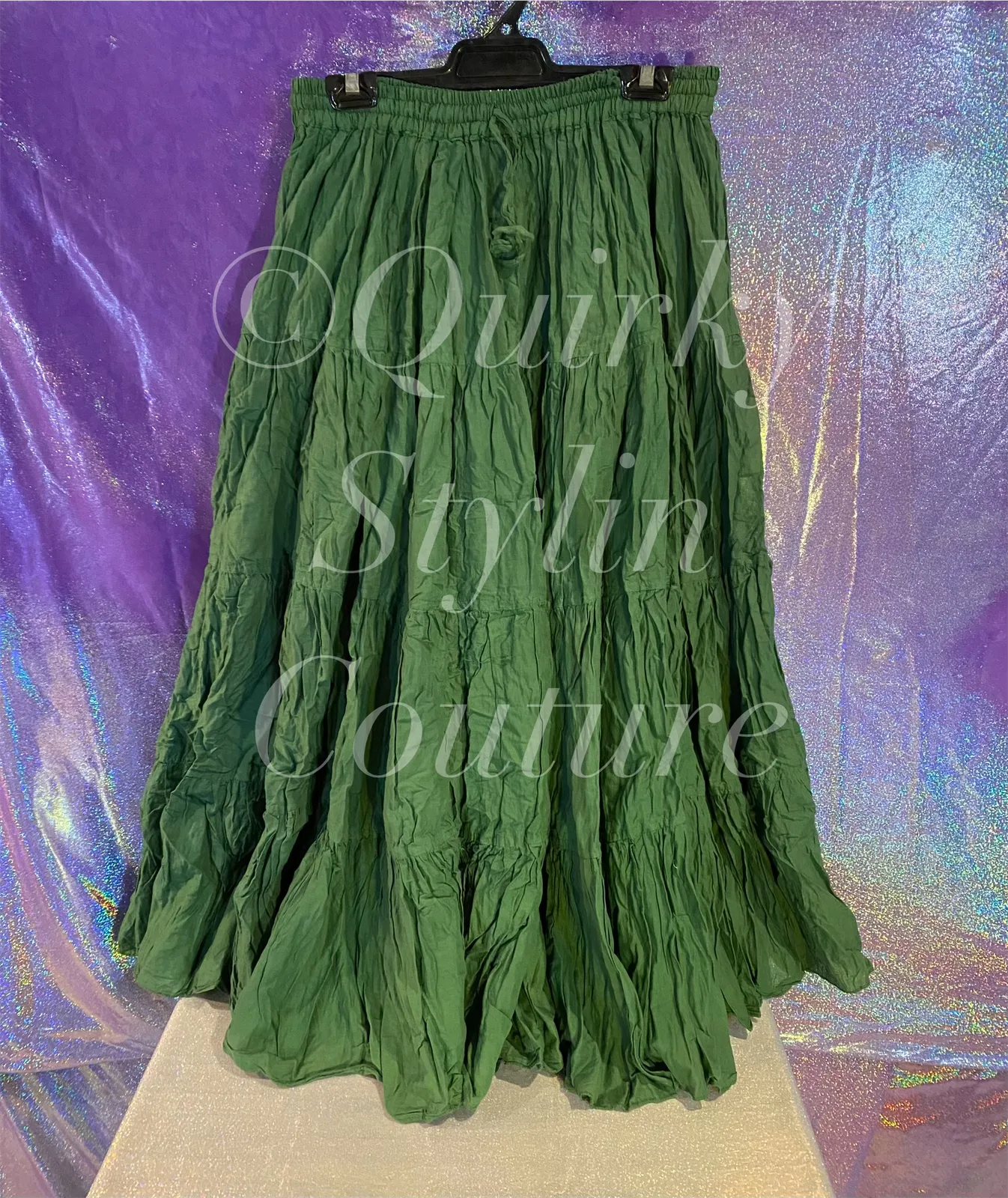 Forest Green Renaissance steampunk gothic cotton boho tribal Maxi Long Skirt -Size 10-22 - Plus size