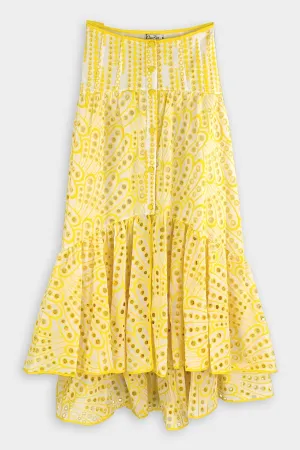 Gina Long Skirt in Solar Yellow