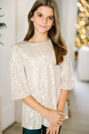 Girls: Under The Lights Gold Sequin Blouse