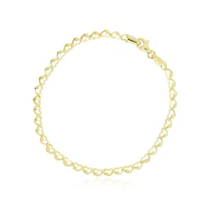 Gold Heart Link Bracelet