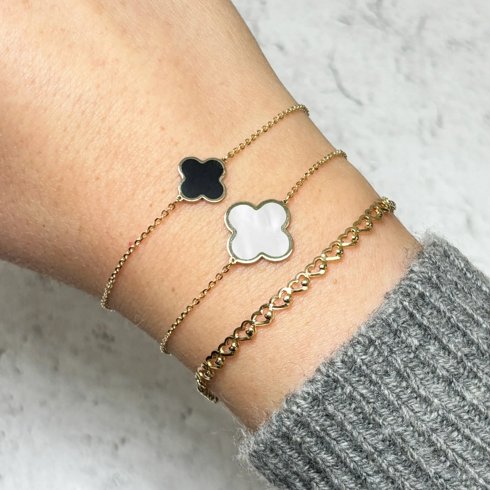 Gold Heart Link Bracelet