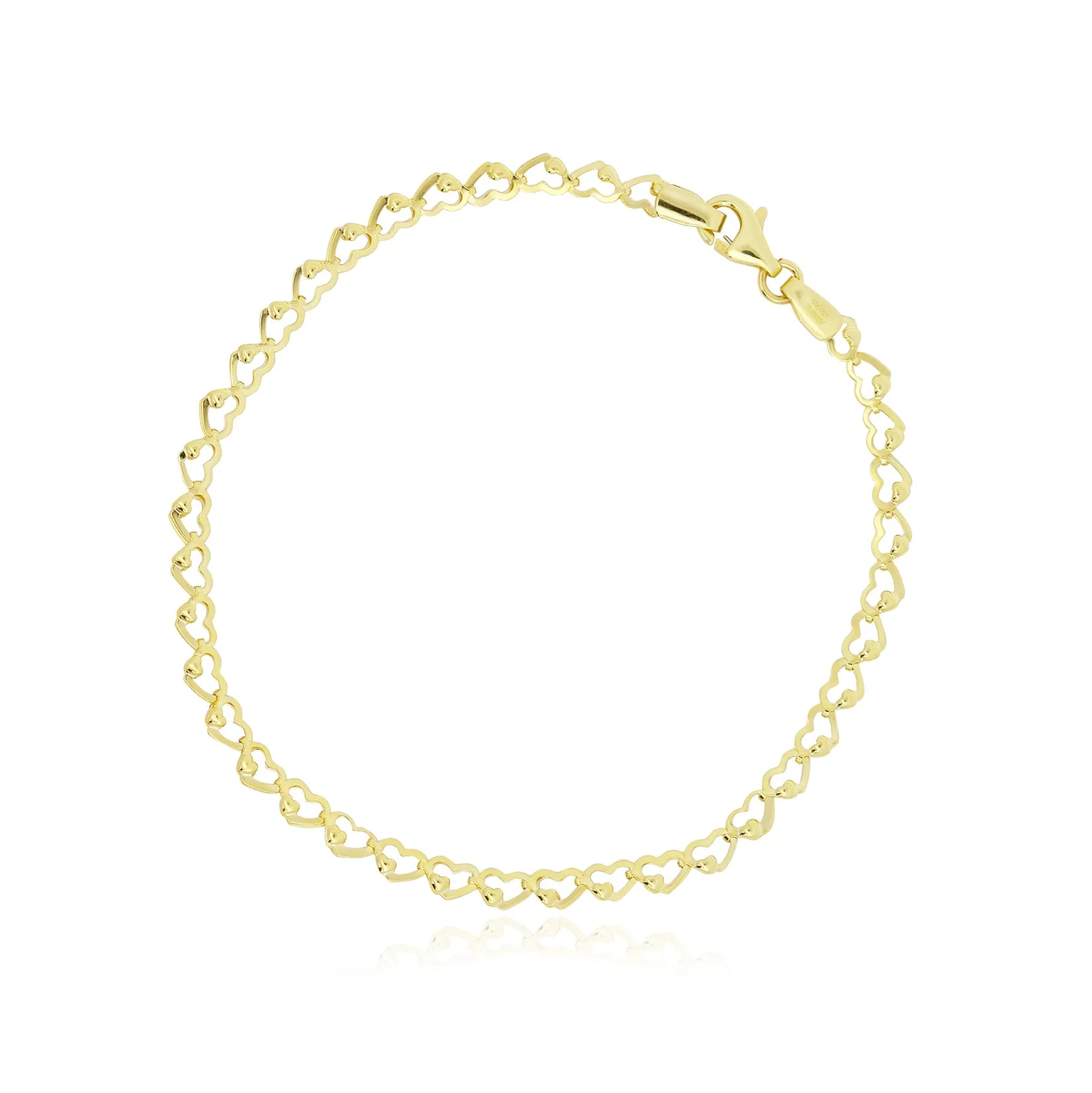 Gold Heart Link Bracelet